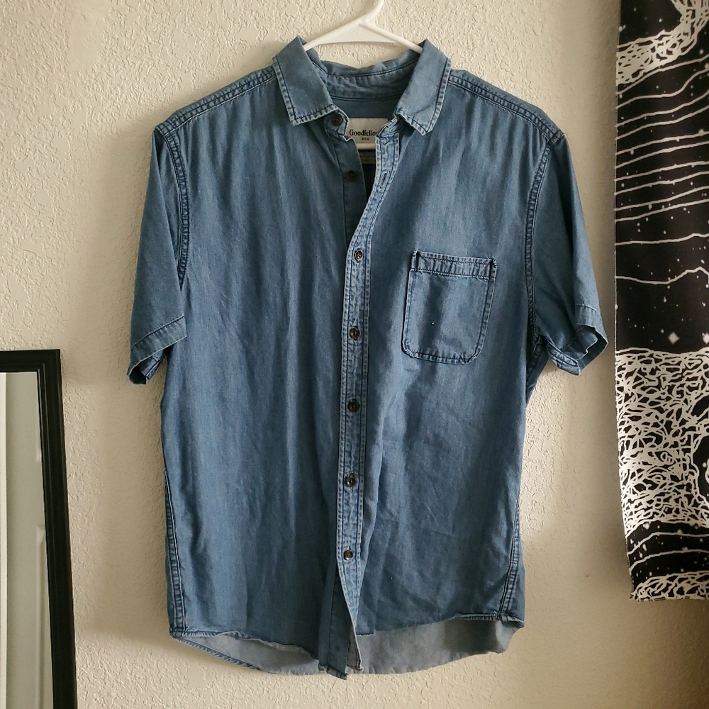 Goodfellow Mens Denim Button Down